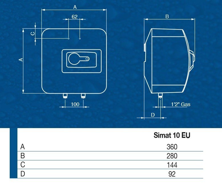 Водонагреватель накопительный Ariston SIMAT 10/2 EU